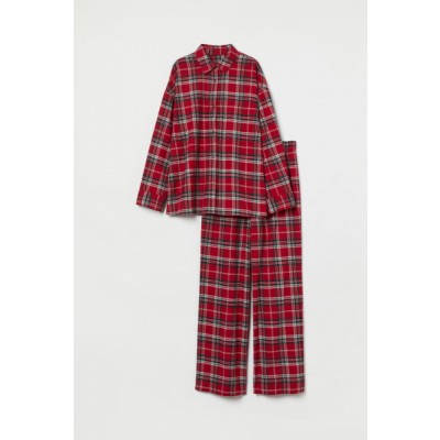 Karierter Pyjama rot