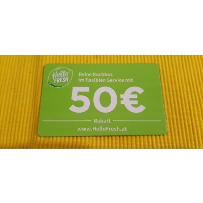 Rabatt karte HelloFresh 50€