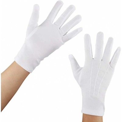 Weiße Handschuhe in Einheitsgröße mit Druckknopf
