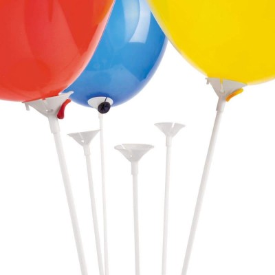 20Stk Weiß Kunststoff Ballon Holder Sticks